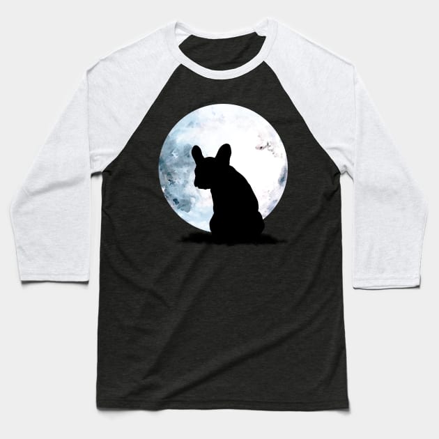 French Bulldog and moon Baseball T-Shirt by Collagedream